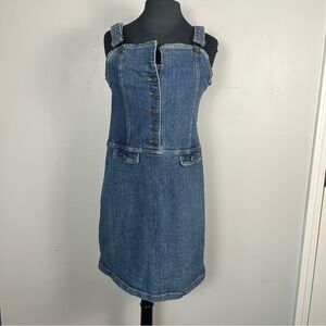Vintage 90s Contempo 100% cotton denim button dress size 12